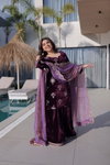 KA 1220 Ice Velvet With Zari Embroidered Work Readymade Suits Exporters In India